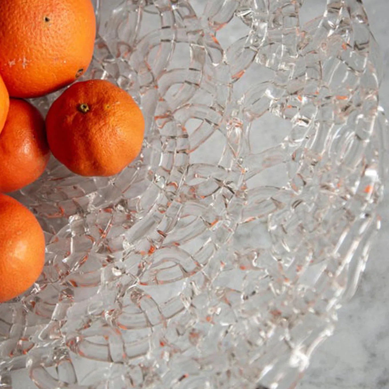 21st Century Medium Glass Lace Fruit Bowl