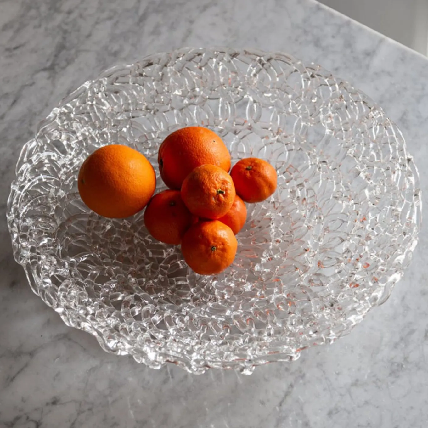21st Century Medium Glass Lace Fruit Bowl