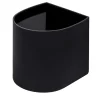 Staffa Half Moon Wastepaper Bin in Black Leather