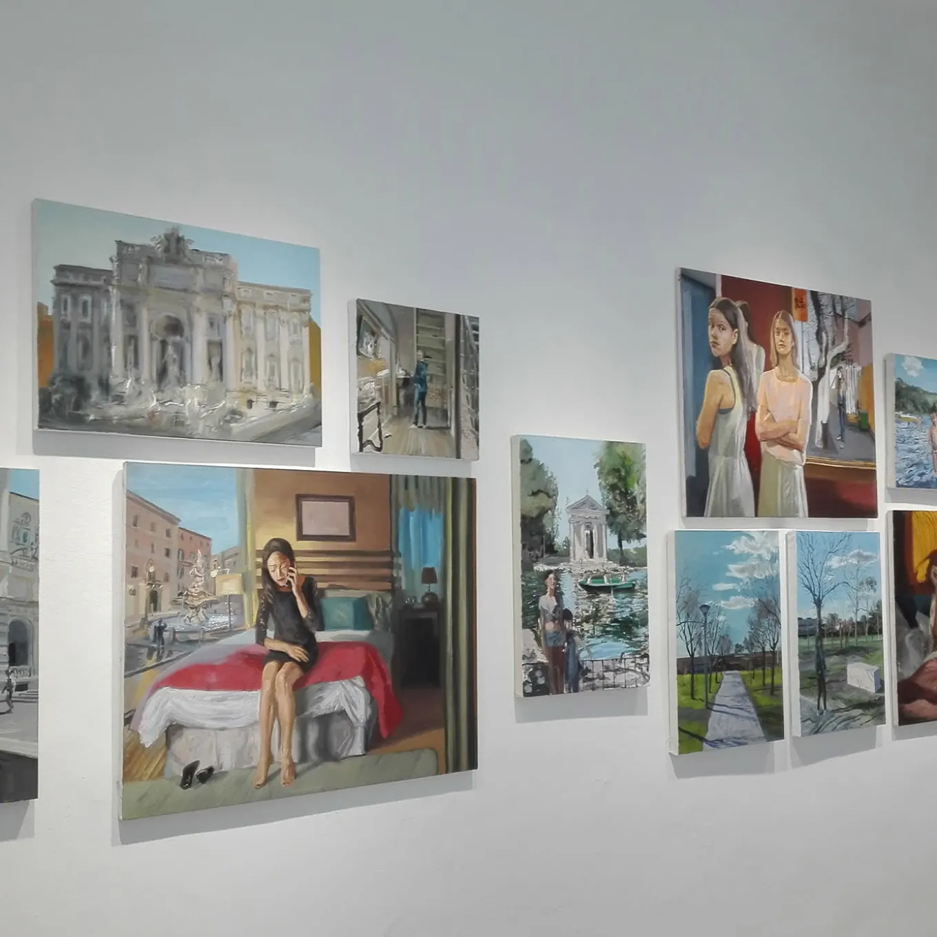 Stanza D'Albergo Oil on Cotton Painting