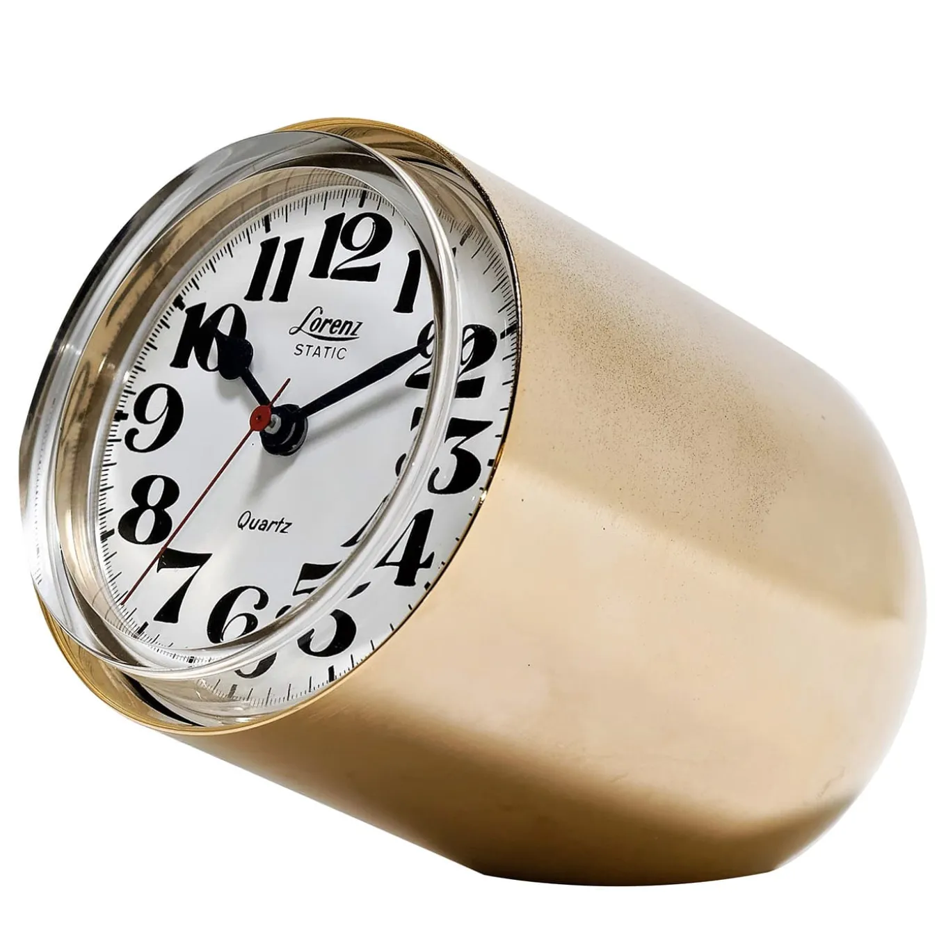 Static Gold Steel Table Clock by Richard Sapper