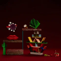 Static Gold Steel Table Clock by Richard Sapper