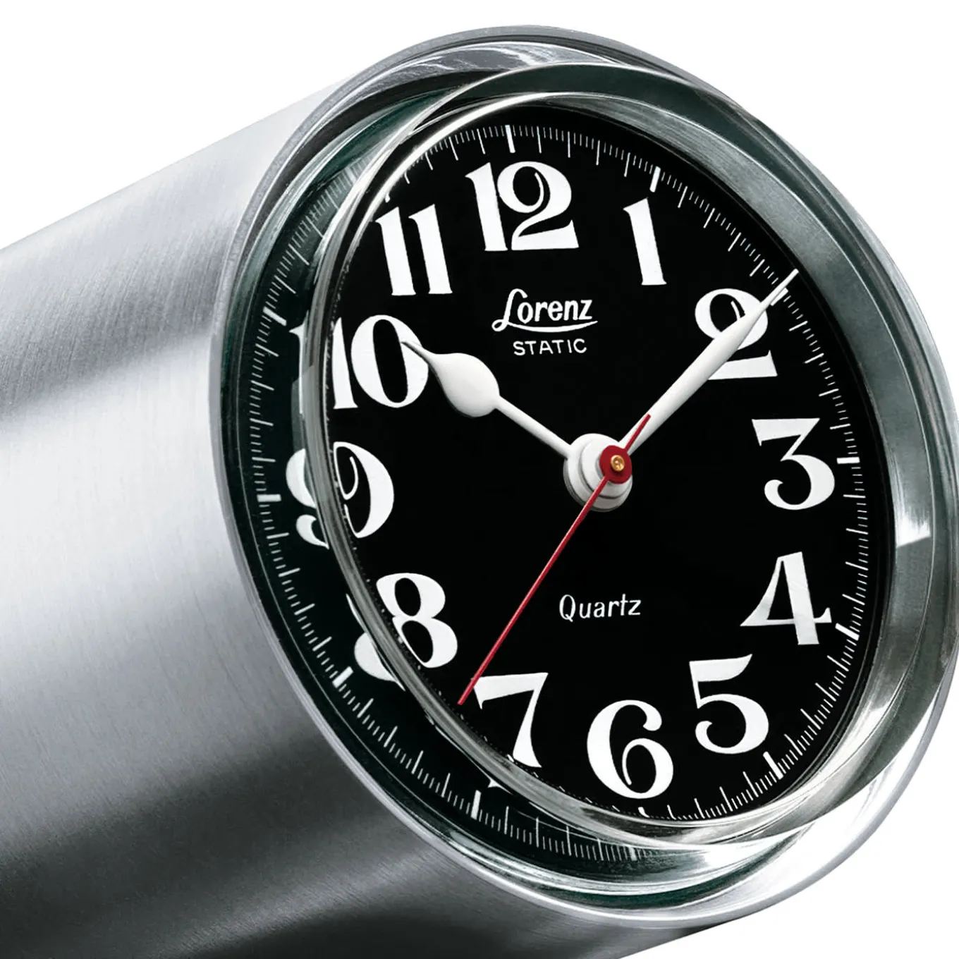 Static Silver Table Clock by Richard Sapper