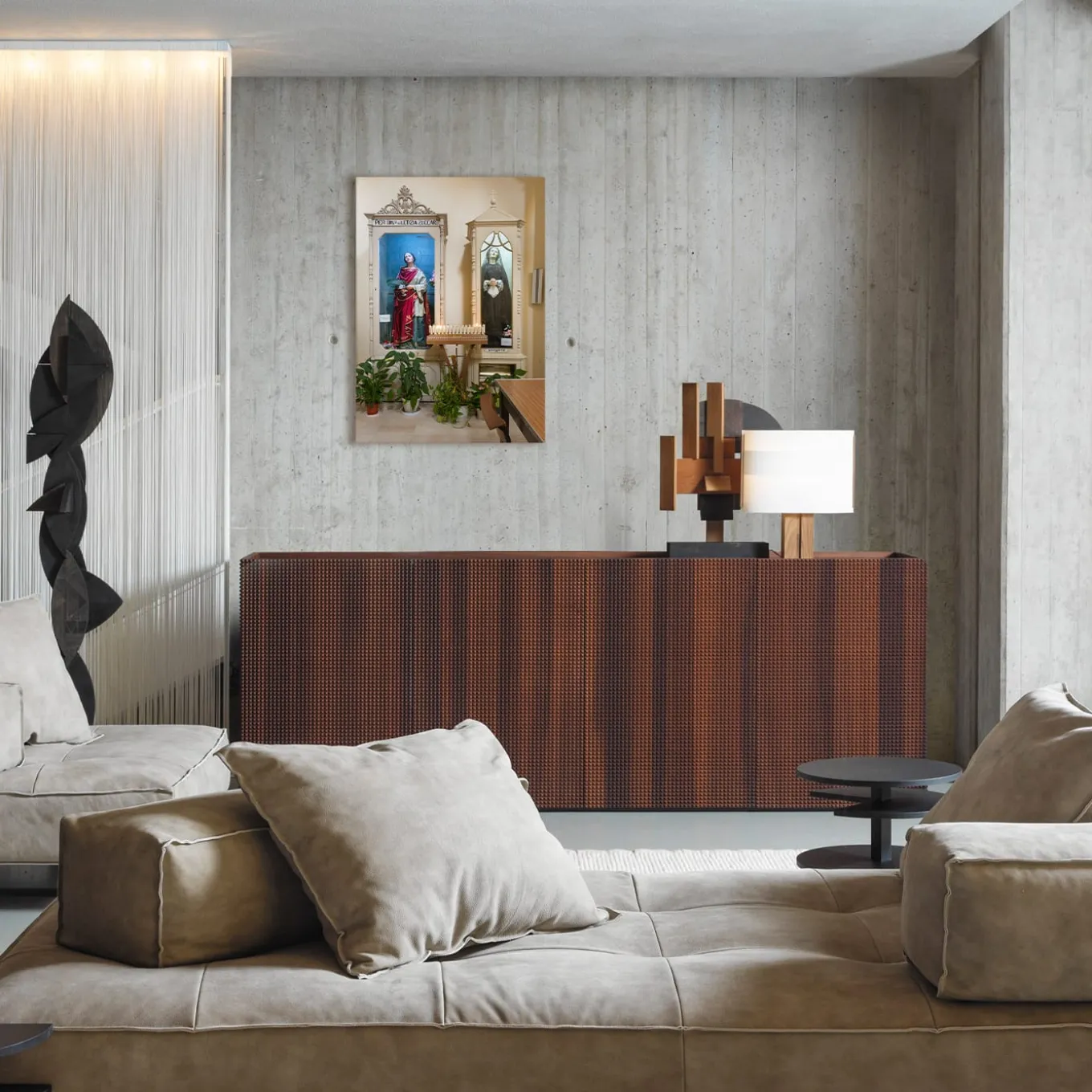 Statues of Saint Lucia and of the Virgin Mary Photographic Print