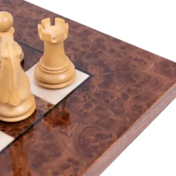 Staunton Elm Burl Wood Professional Chess Set