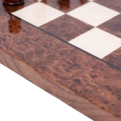 Staunton Elm Burl Wood Professional Chess Set
