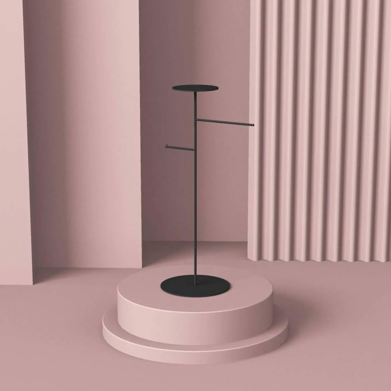 Stelo Black Coat Hanger and Object Rack