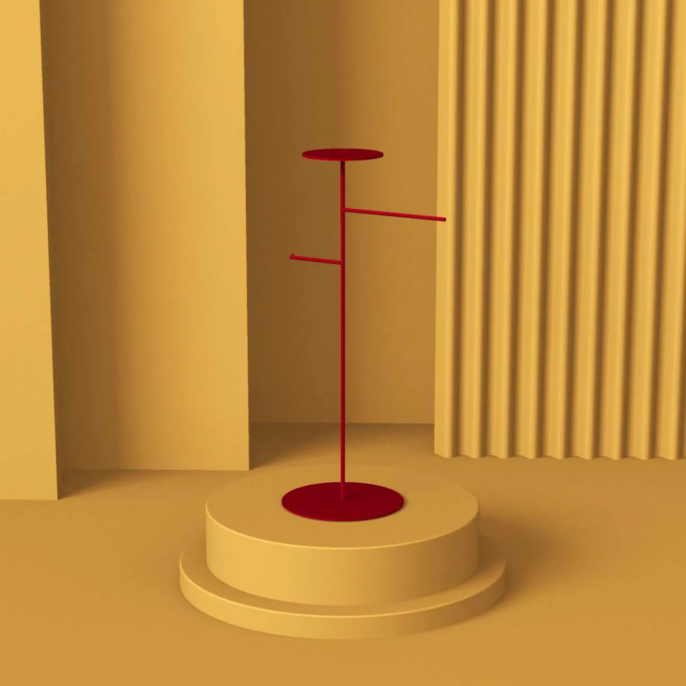 Stelo Red Coat Hanger and Object Rack