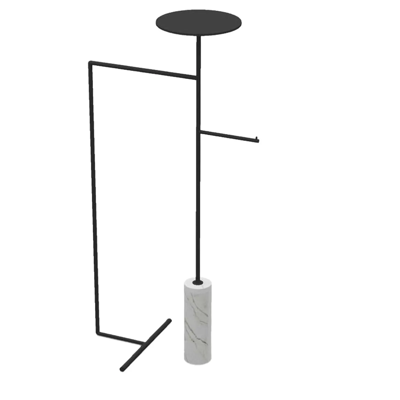Stelo White Carrara and Black Coat Hanger with Stand