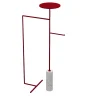 Stelo White Carrara and Red Coat Hanger with Stand