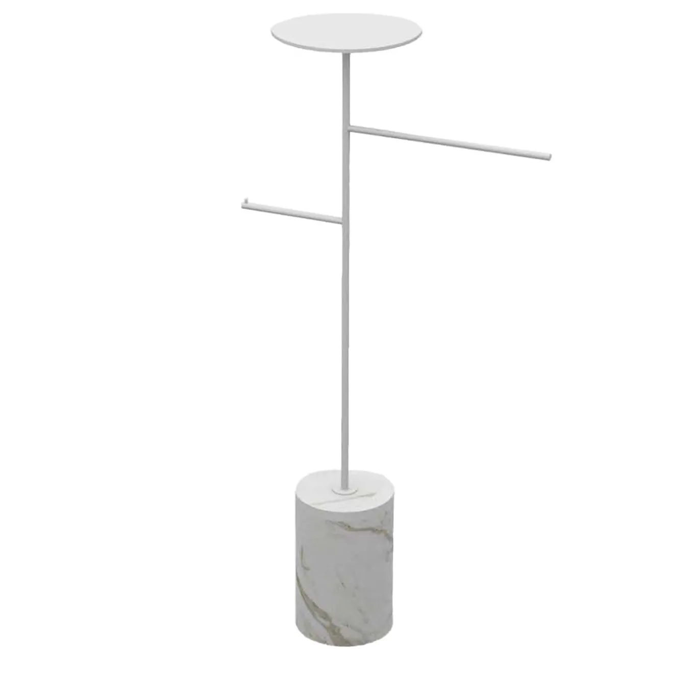 Stelo White Carrara and White Coat Hanger and Object Rack