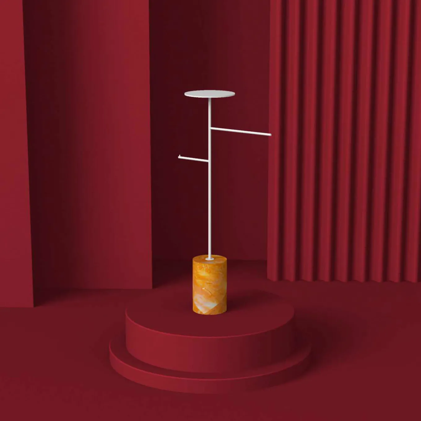 Stelo Yellow Siena and White Coat Hanger and Object Rack