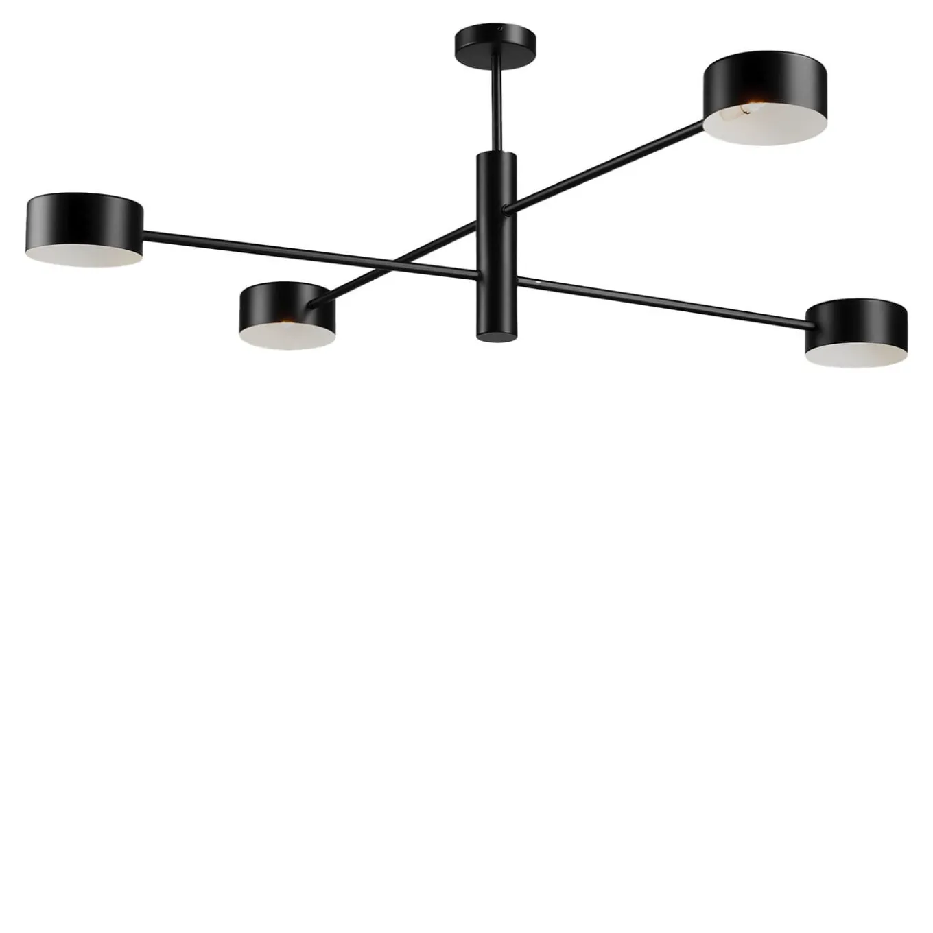 Stick Matte Black finish Metal 4-lights Ceiling Lamp