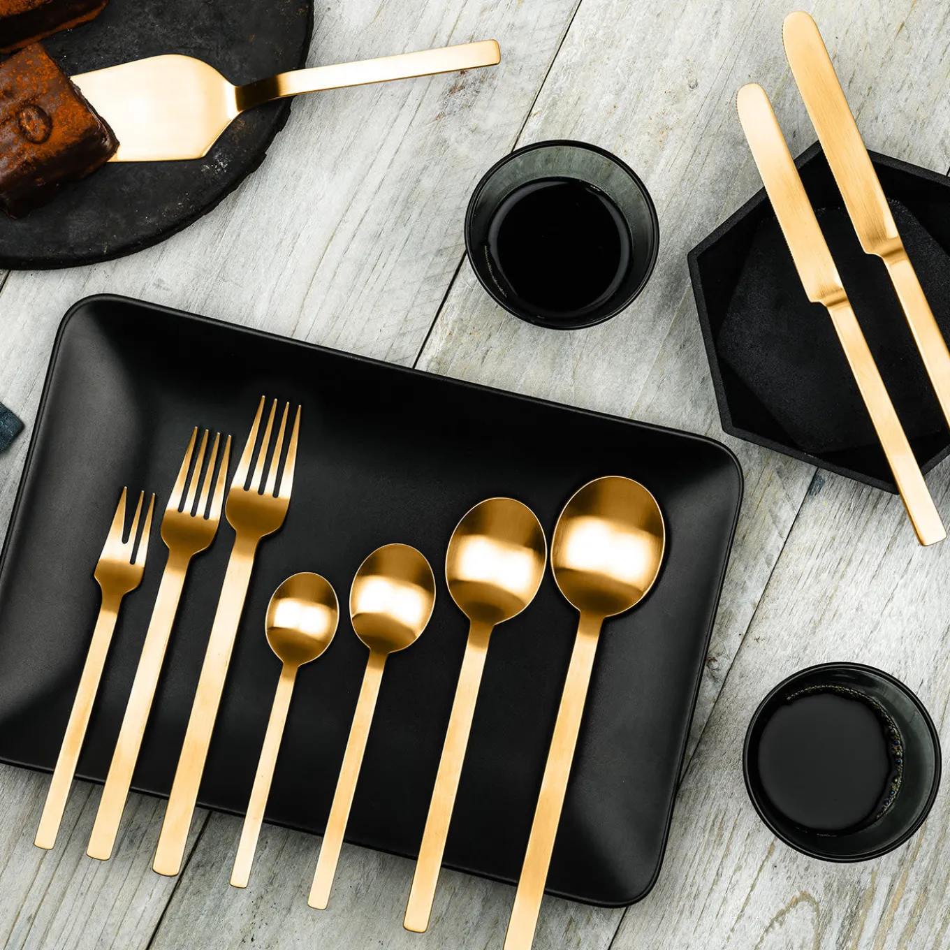 Stile Ice Oro 5-Piece Flatware Set by Pininfarina