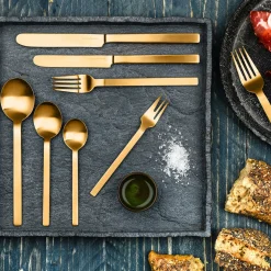 Stile Ice Oro 5-Piece Flatware Set by Pininfarina