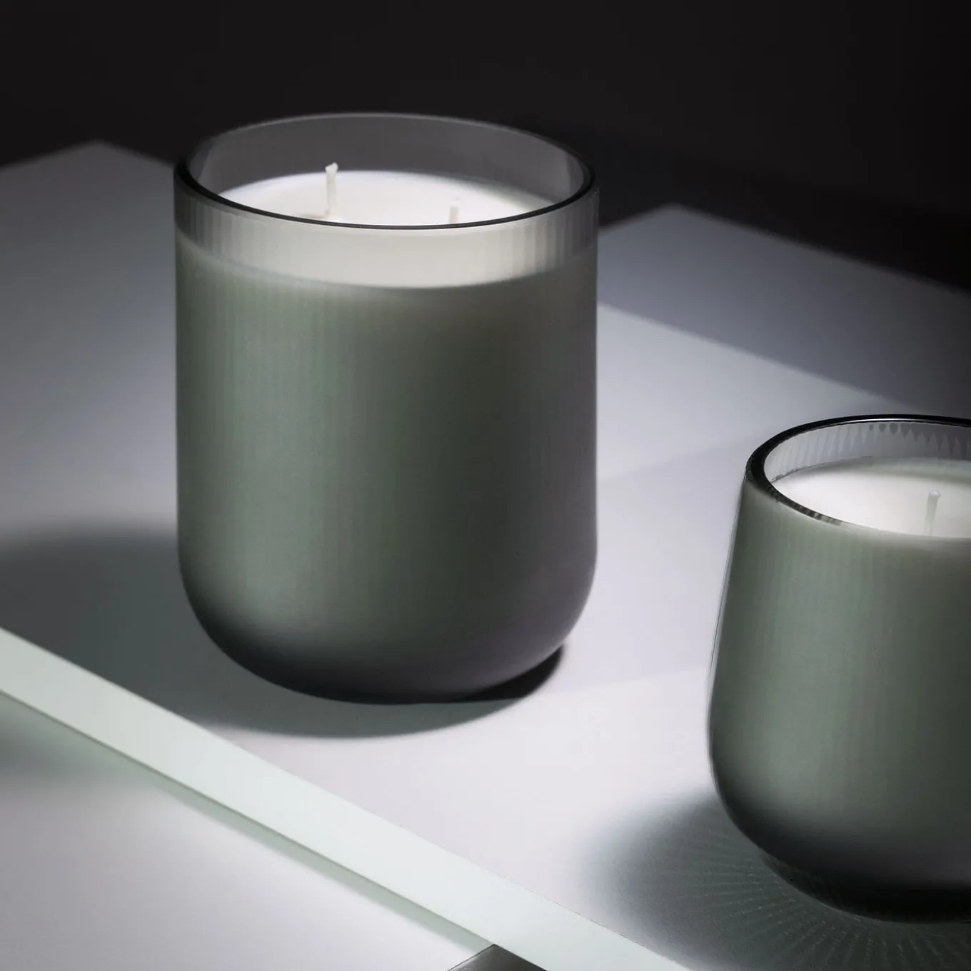 Stilla Cerae Large Steel Gray Candle By Federico Peri