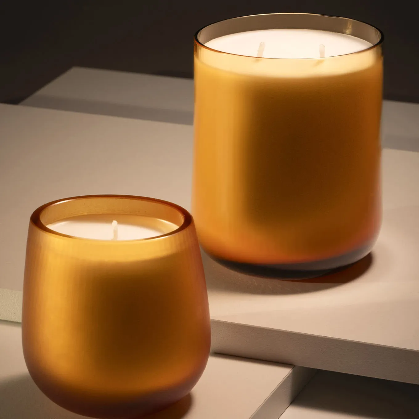 Stilla Cerae Small Amber Yellow Candle By Federico Peri
