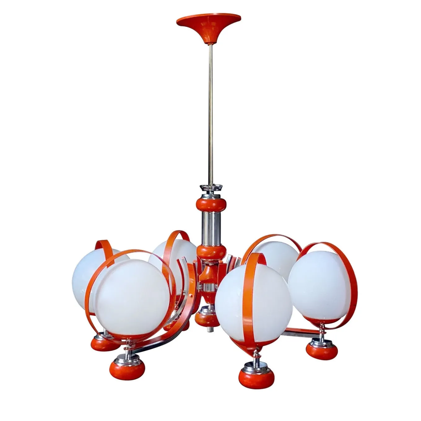 Stilnovo 7-Light Red Chandelier