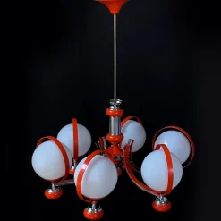 Stilnovo 7-Light Red Chandelier