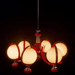 Stilnovo 7-Light Red Chandelier