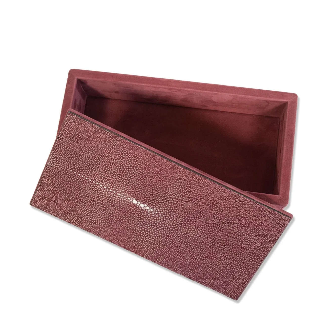 Stingray Persian Red Nubuck Leather Box