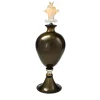 Stmat 24K Black & Gold Footed Vase with Lid