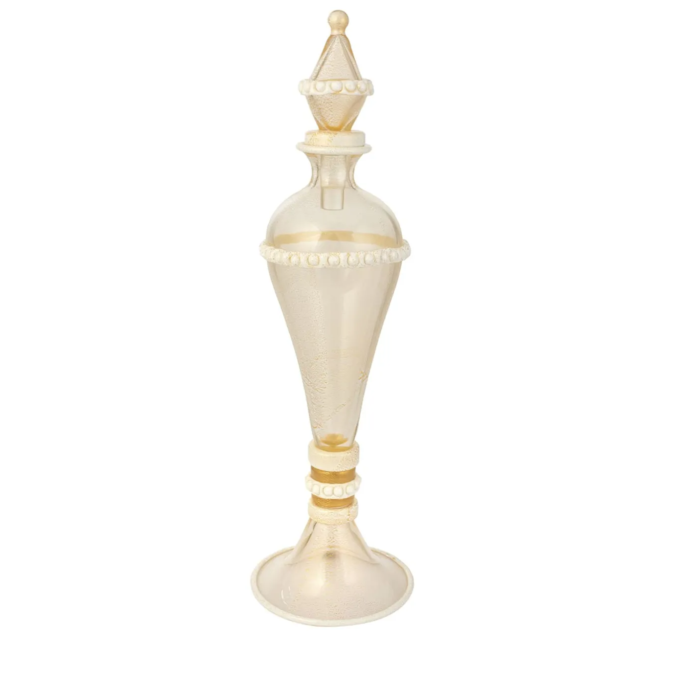 Stmat 24K White & Gold Footed Vase with Lid