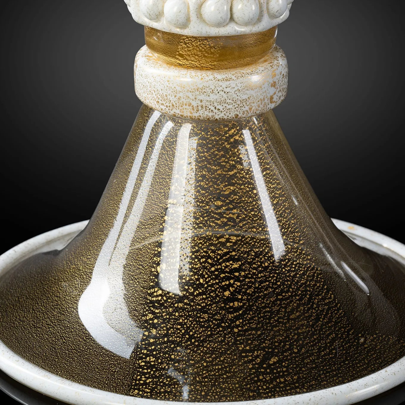 Stmat 24K White & Gold Footed Vase with Lid