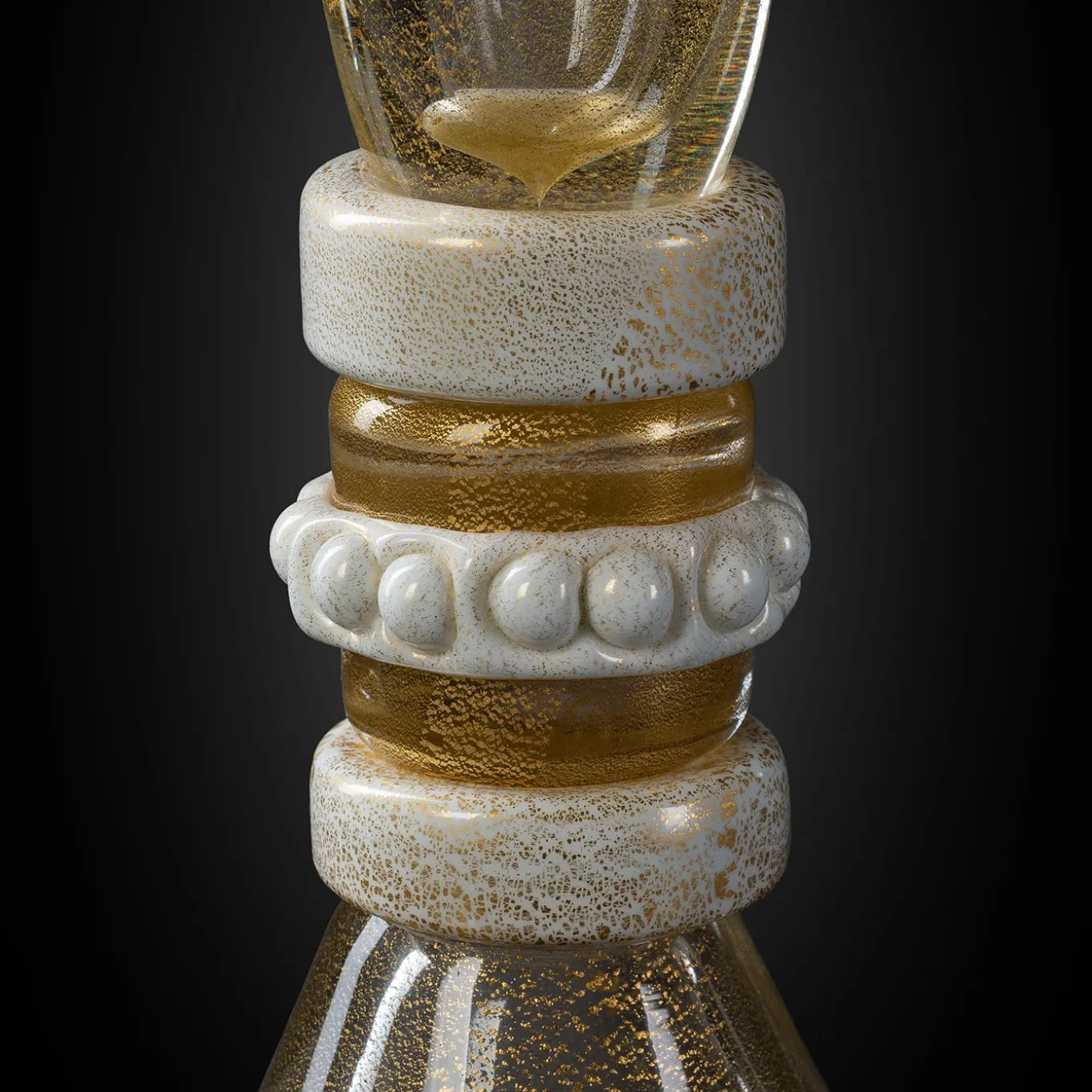 Stmat 24K White & Gold Footed Vase with Lid