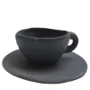 Stone Graphite Cup with Saucer