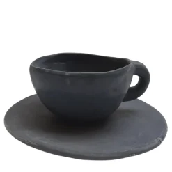 Stone Graphite Cup with Saucer