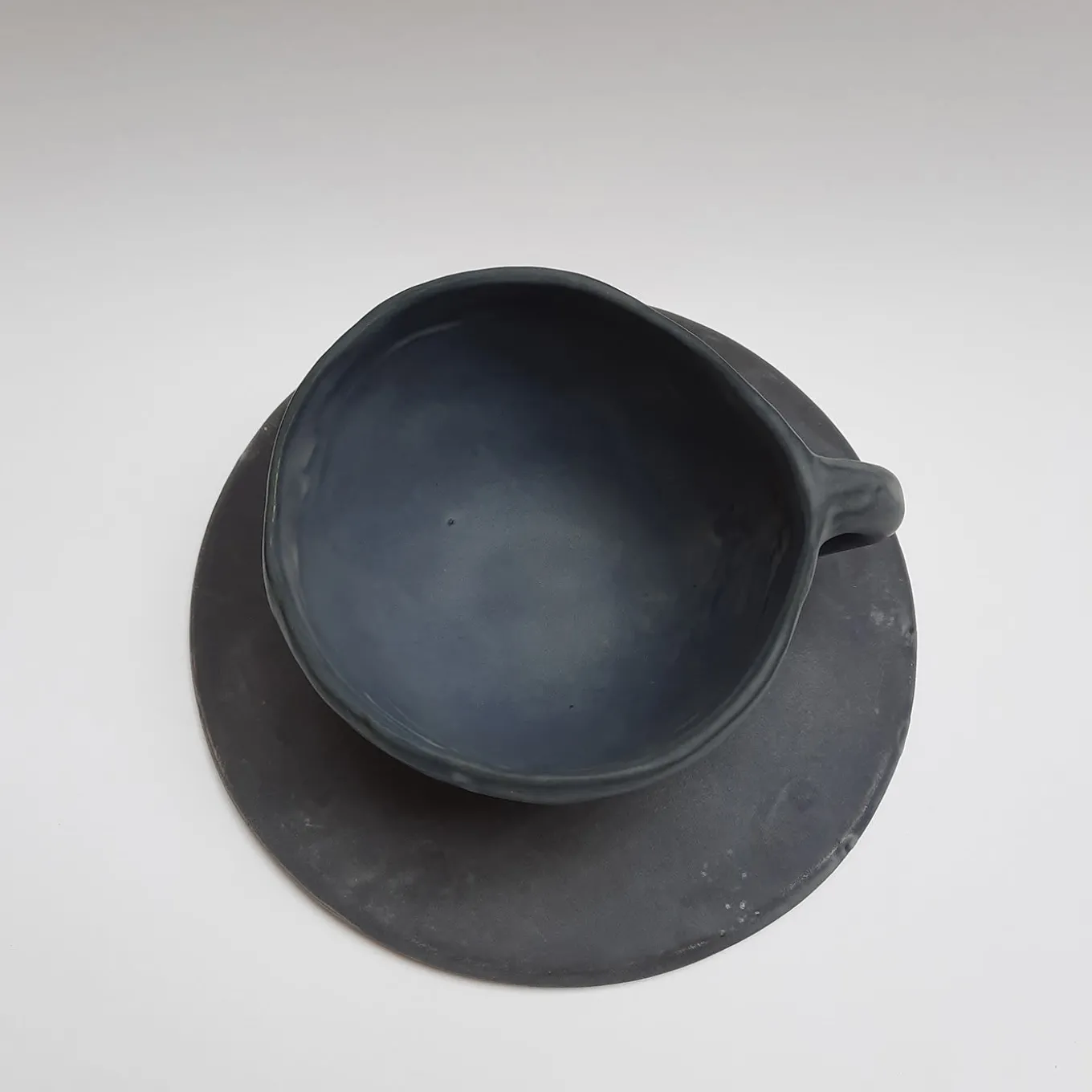 Stone Graphite Cup with Saucer