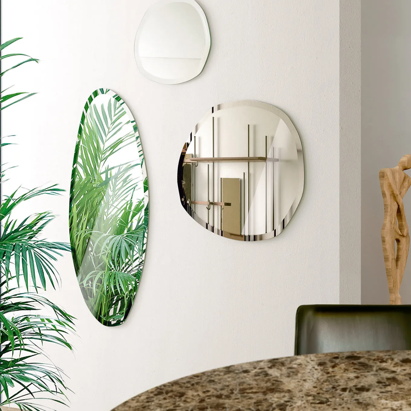 Stone Wall Mirror #1 by Norberto Delfinetti