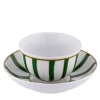 Striche Verdi Bowl with Saucer