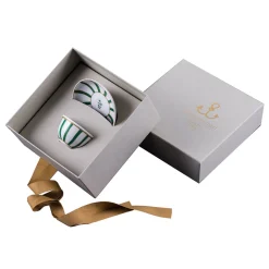 Striche Verdi Bowl with Saucer