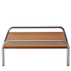Stringa Mahogany & Stainless Steel Coffee Table by Gae Aulenti