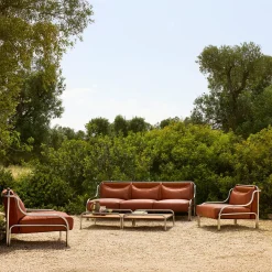 Stringa Mahogany & Stainless Steel Coffee Table by Gae Aulenti