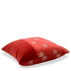 Stripe Torino06 jacquard fabric Square Red Carrè Cushion