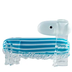 Striped Dog Venetian Glass Sculpture by Eliana Gerotto