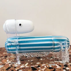 Striped Dog Venetian Glass Sculpture by Eliana Gerotto