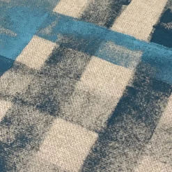 Striped Fringed Beige Handpainted Blanket