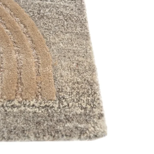 Subtle Grooves Soft Beige & Natural Gray Hand Tufted Rug
