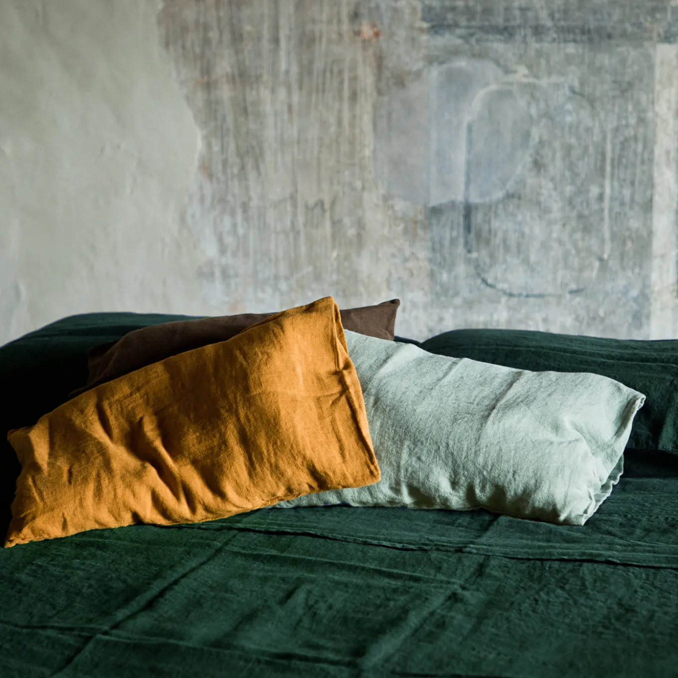 Summer Bed Forest-Green Linen Set