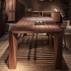 Super Twist Rectangular Canaletto Walnut Wood Table