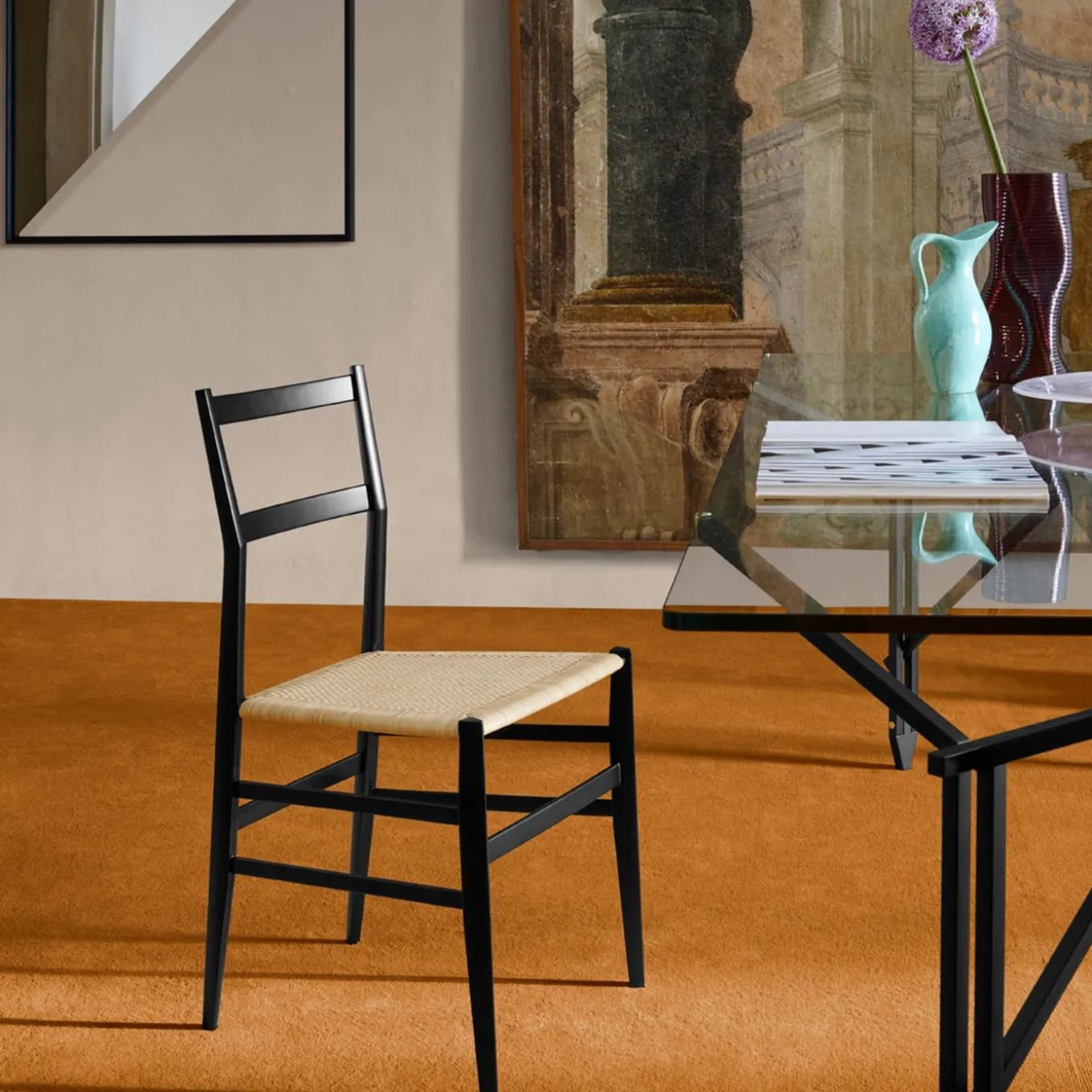 Superleggera by Gio Ponti - Black Ashwood & India Cane Seat