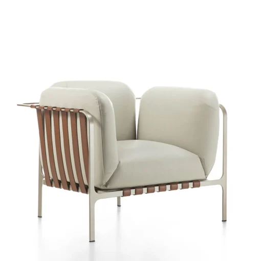 Sydney White Leather Armchair