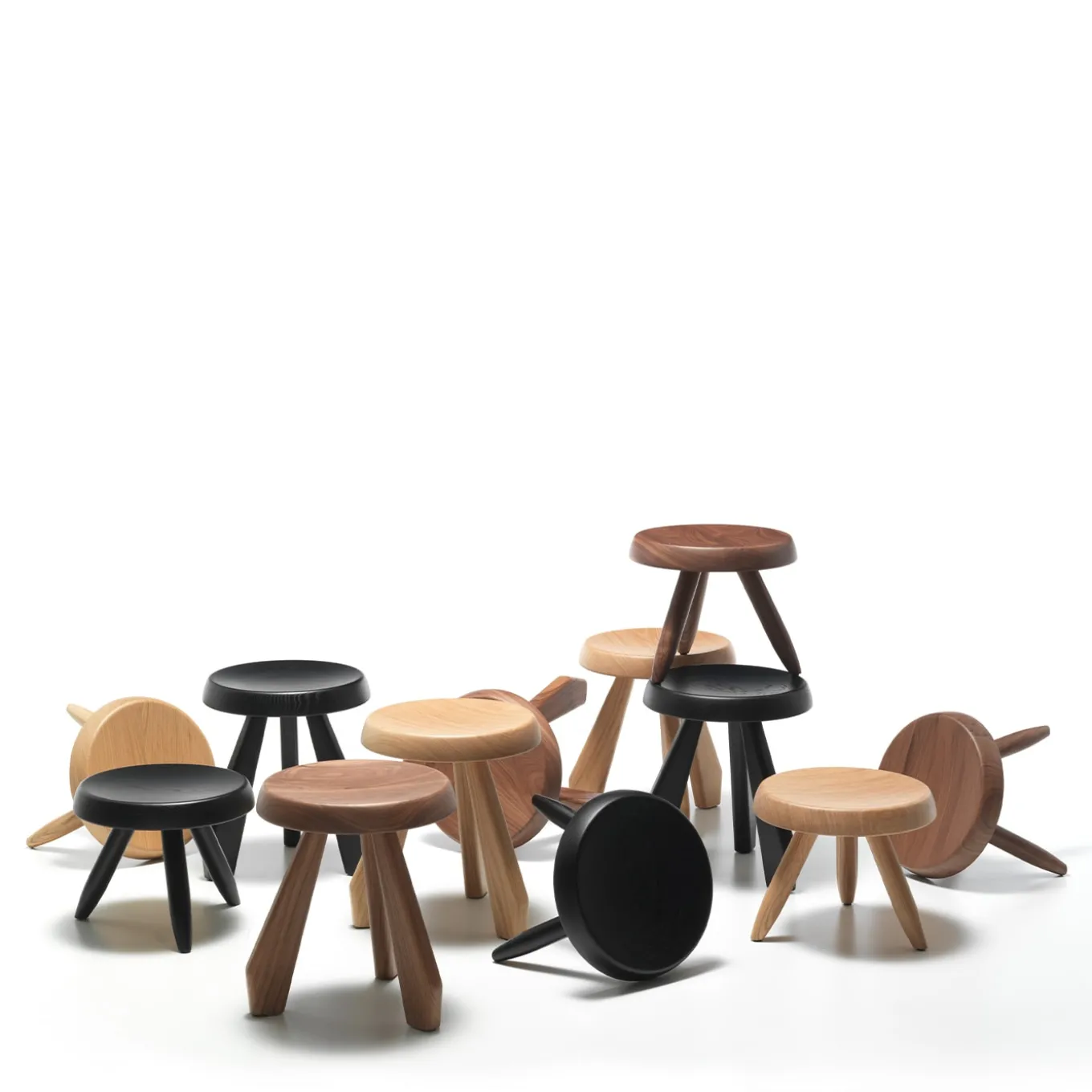 Tabouret Méribel by Charlotte Perriand - Black Oak