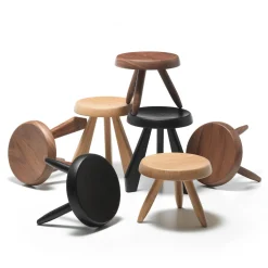 Tabouret Méribel by Charlotte Perriand - Black Oak