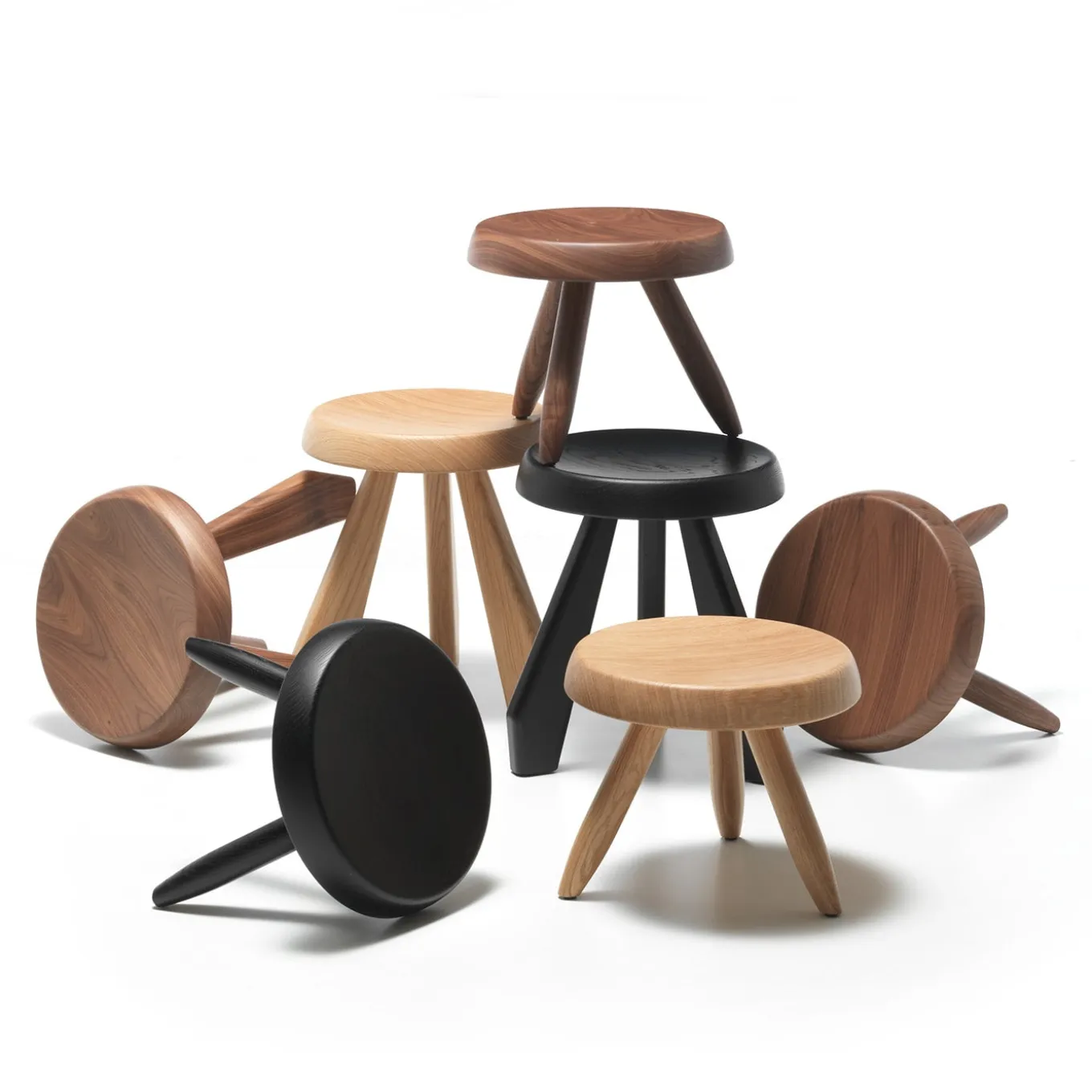 Tabouret Méribel by Charlotte Perriand - Natural Oak