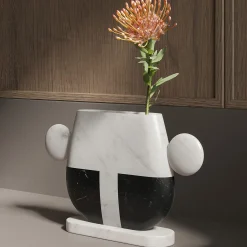 Tacca Black Marquina/White Michelangelo Vase by Matteo Cibic #1